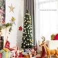 thumbnail image 2 of Costway 6ft Unlit Snowy PVC Artificial Slim Christmas Pencil Tree w/Pine Cones, 2 of 9