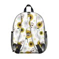 thumbnail image 3 of Sunflower and Text White Pattern Backpack for School, Cute School Bag with Adjustable Shoulder Straps and Padded Back, 13.8"x11.4"x6", 3 of 5