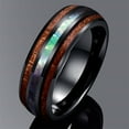 thumbnail image 6 of Womens Rose Gold Wood Grain Stainless Steel Ring Geometric Design Trendy Elegant Titanium Steel Jewelry Gift Chic, 6 of 6