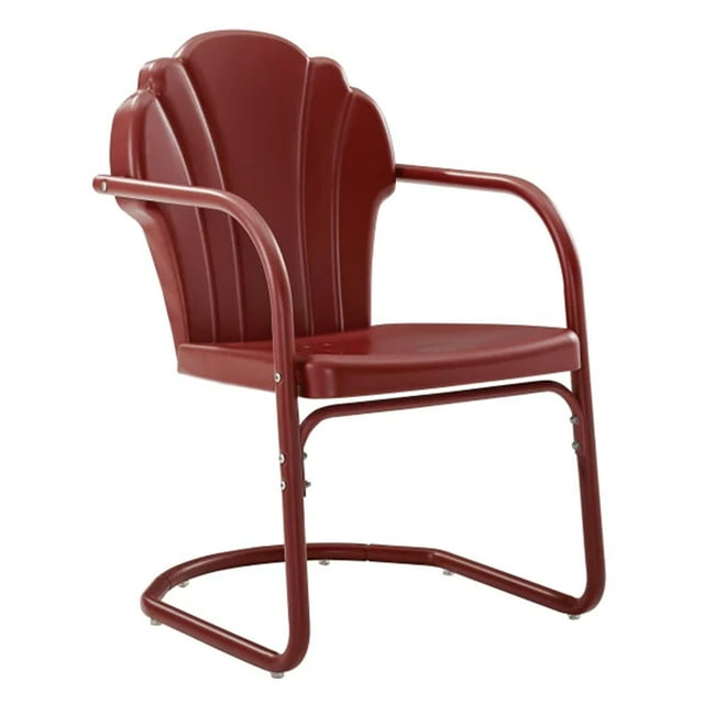 Crosley Furniture Tulip Fauteuil d'Extérieur en Métal, Satin Rouge Foncé (Lot de 2)