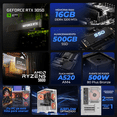 thumbnail image 3 of Computadora Gamer Xtreme PC Gaming NVIDIA GeForce RTX 3050 AMD Ryzen 5 5600 16GB SSD 500GB WIFI White experiencia de juego fluida en nivel medio, 3 of 6