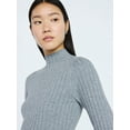 thumbnail image 4 of Scoop Women's Ribbed Mockneck Sweater, Lightweight, Sizes XS-XXL, 4 of 5