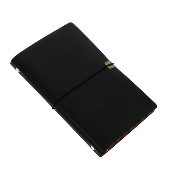 Hemoton Travel Notepad PU Small Notebook with Soft Cover and Strap, Business and Daily Writing Notepad for Students, Office Use