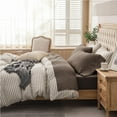 thumbnail image 2 of PURE ERA Jersey Knit Sheets Set 4Piece 20" Deep Pocket Fitted Sheet Soft 100% T-shirt Cotton (King, Solid Brown), 2 of 5