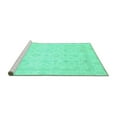 thumbnail image 2 of Ahgly Company Machine Washable Indoor Square Abstract Turquoise Blue Modern Area Rugs, 8' Square, 2 of 4
