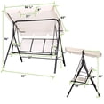 thumbnail image 2 of Geniqua Outdoor Canopy Swing Patio Chair Lounge 3-Person Seat Hammock Porch Bench Beige, 2 of 8