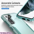 thumbnail image 5 of for Galaxy S21 6.2 Inch Double Layer Hybrid Military Grade Rugged Shock Resistant Drop Case with 1 PCS Magnetic Car Mount and 1 PCS HD Tempered Glass Screen Protector (Green), 5 of 15