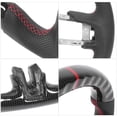 thumbnail image 3 of Volant Hydro Dip, Structure Durable Anneau Supérieur Rouge Cuir Perforé Volant Plat pour V6 EcoBoost GT Shelby, 3 of 7
