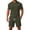 Army Green&1080, variant on CONFREE Mens 2 Peice Shorts Sets Casual Men's Summer Outfits Set Solid Buttons Polo Shirts Shorts Beach Vacation Outfits for Men