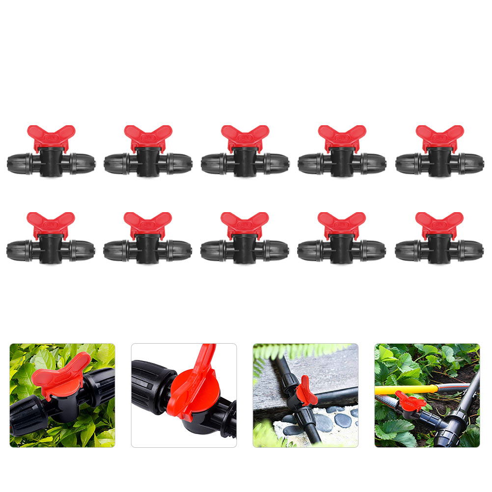 Drip tubing fittings 10pcs Drip Irrigation Valves Hose Barbed Tube