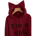 thumbnail image 3 of TheFound Women's Long Sleeve Printed Top, Cute Ears Hoodie with Cartoon Patterns, 3 of 3