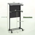 thumbnail image 3 of Costway 1 PCS Mobile Lectern Podium Height Adjustable Rolling Laptop Cart Sturdy Metal Frame, 3 of 9