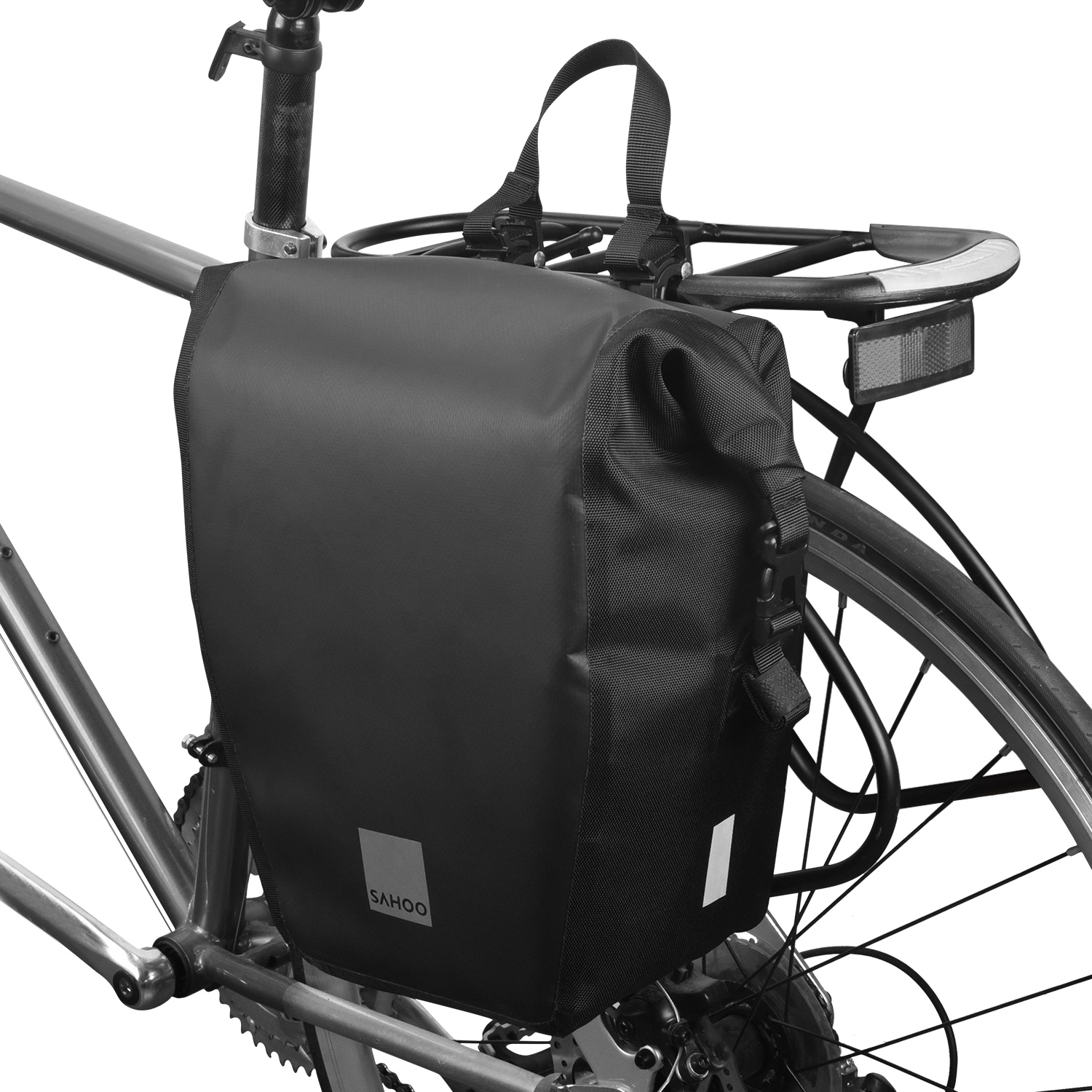MOOUS Bicycle Rear Carrier Bag Cycling Rack Bag Seat Cargo Bag Waterproof Pannier Rack Bag Single Shoulder Bag with Adjustable Strap for Outdoor Activities