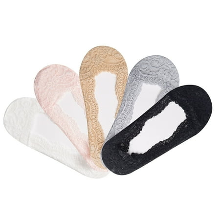 

CLZOUD Crew Socks Women Cotton 5 Pairs Women s Lace Socks Breathable Socks Ballerina Socks Non Slip Socks Transparent Low Socks
