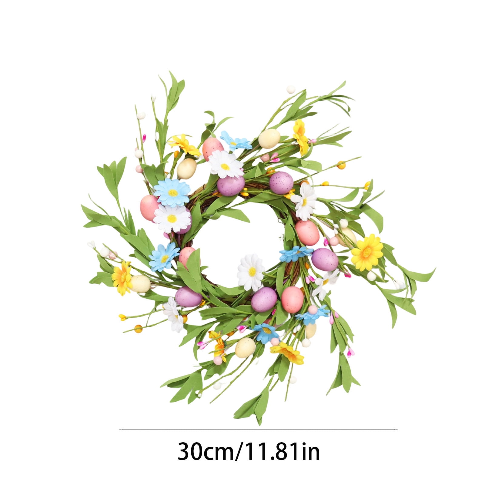 Yunuuuoa 3 Packs Easter Wreath Door Hanging Spring Candle Ring Centerpiece Decor, Floral Foam Berry Egg Tabletop Decoration for Home Party Wedding, Festive Indoor Outdoor Decorations