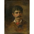 thumbnail image 3 of Ľudovít Pitthordt 19x24 Black Modern Framed Museum Art Print Titled - Man with Moustache (1892), 3 of 5