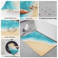 thumbnail image 6 of Aqua Blue Beach Bath Mat 3 Piece Bathroom Rug Set, Summer Seaside Ombre Non Slip Bath Rug Contour Mat and Toilet Lid Cover, Absorbent Shower Mats Soft Bath Rugs and Mats Sets, 6 of 8