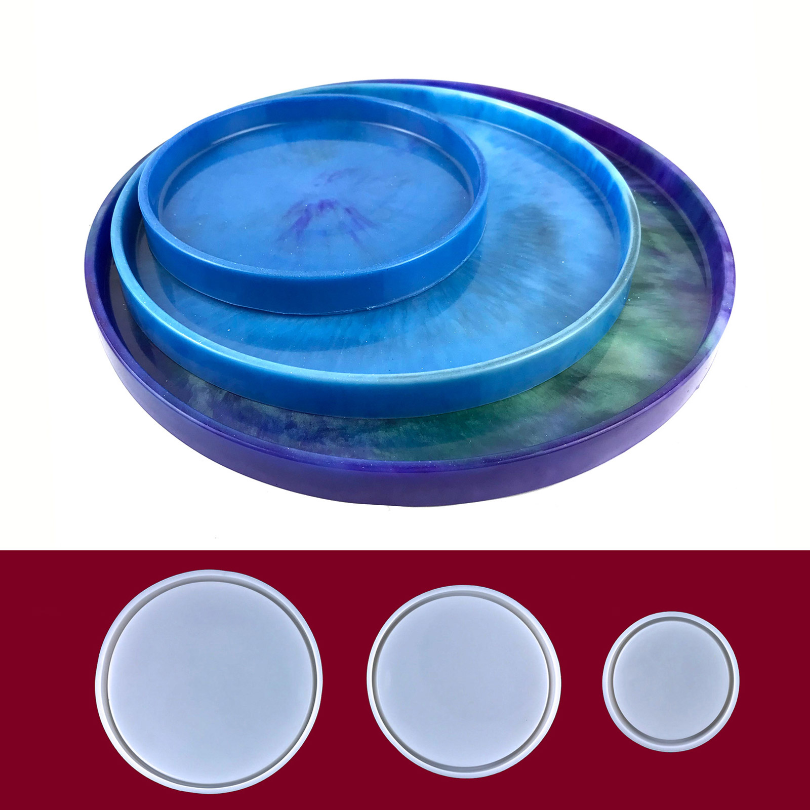 WINDLAND Circle Plate Epoxy Resin Casting Mold for DIY Jewelry Tray Storage Plate Craft