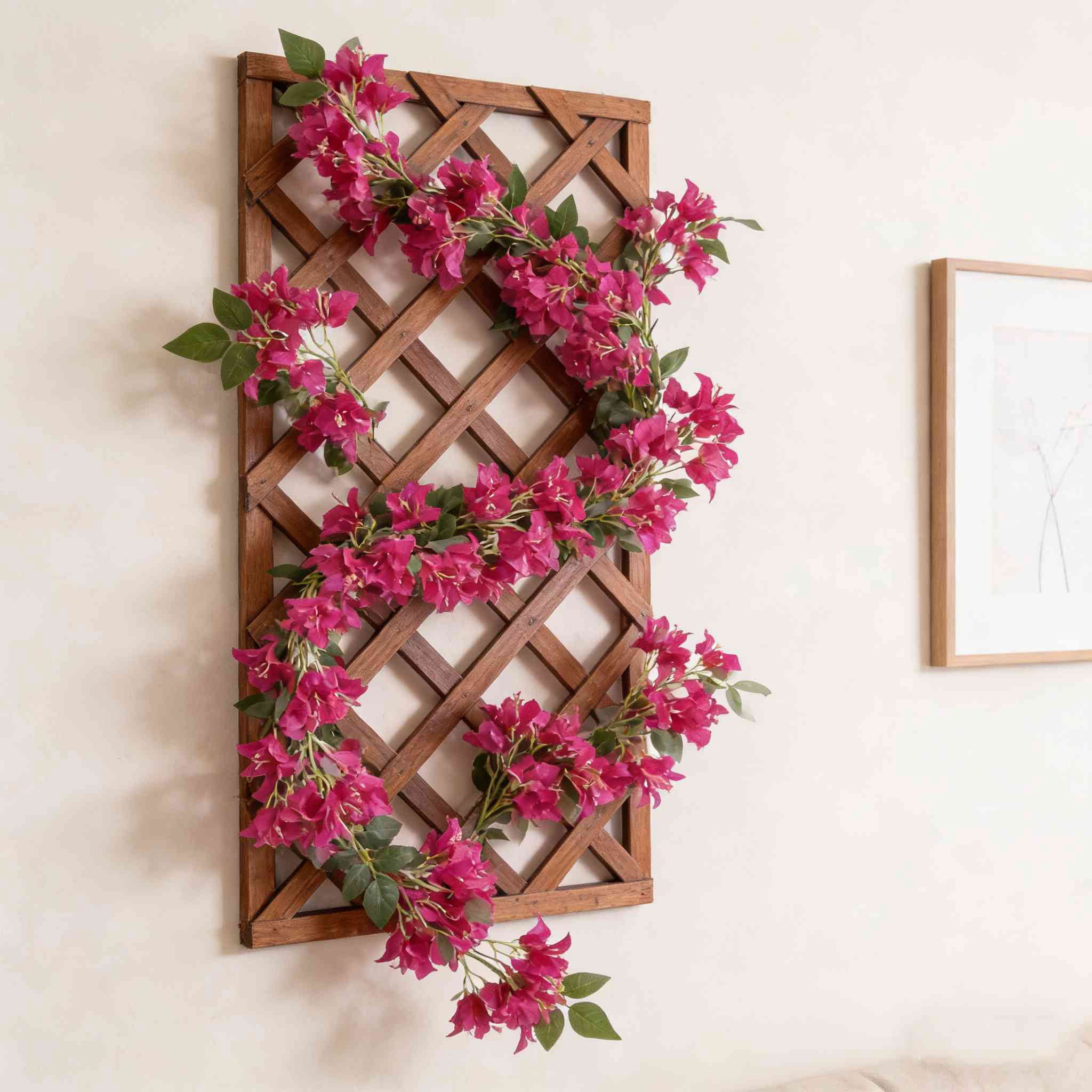 2Pcs Artificial Bougainvillea Flowers Garland, 5.58ft Fake Silk Bougainvillea Vines Long Plant Faux Bougainvillea Wreaths for Centerpieces Table Runner Wedding Arch Wall Decorations (Red)