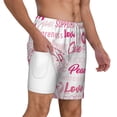 thumbnail image 2 of Kdxio Breast Cancer Pink Ribbons Awareness Print Men'S Swim Trunks With Compression Liner 7 Inch Inseam Quick Dry Swim Shorts, 2 of 7