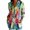 Multicolor, variant on Womens 3/4 Sleeve Shirts Lapel Collared Button Down Floral Print Summer Spring Business Tops Dressy Casual Work Blouses