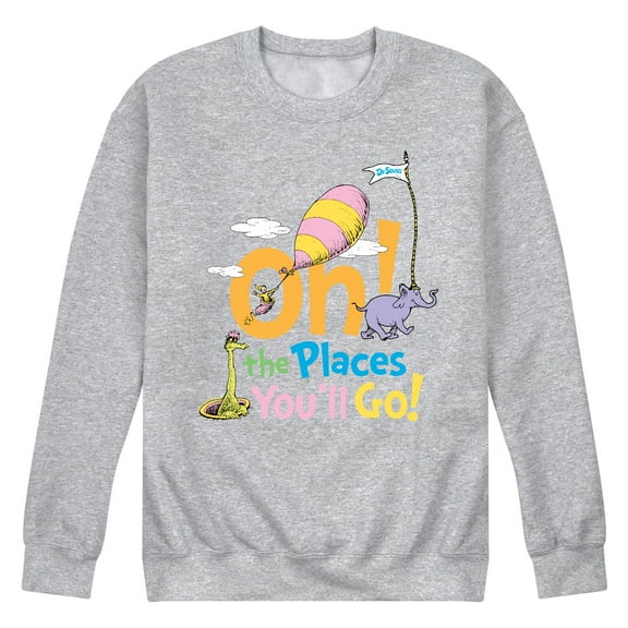 Dr. Seuss - Oh! The Places You'll Go - Men's Crew Neck Fleece Pullover