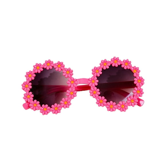 Toddler Girls Round Flower Sunglasses Kids Flower Polarized Sunglasses Cute Glasses UV 400 Protection for Outdoor Beach Holiday Glasses Shades Baby Girls Boys Age 2-10