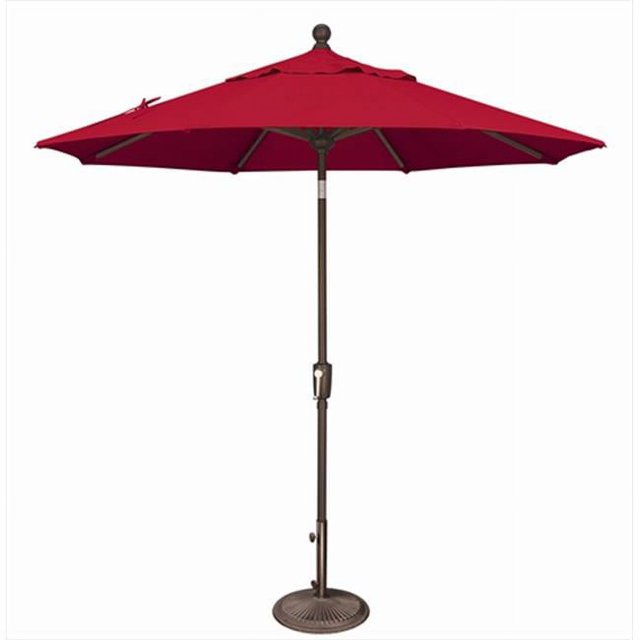 SimplyShade 7.5 ft. Octagon Push Button Tilt Market Umbrella Jockey Red