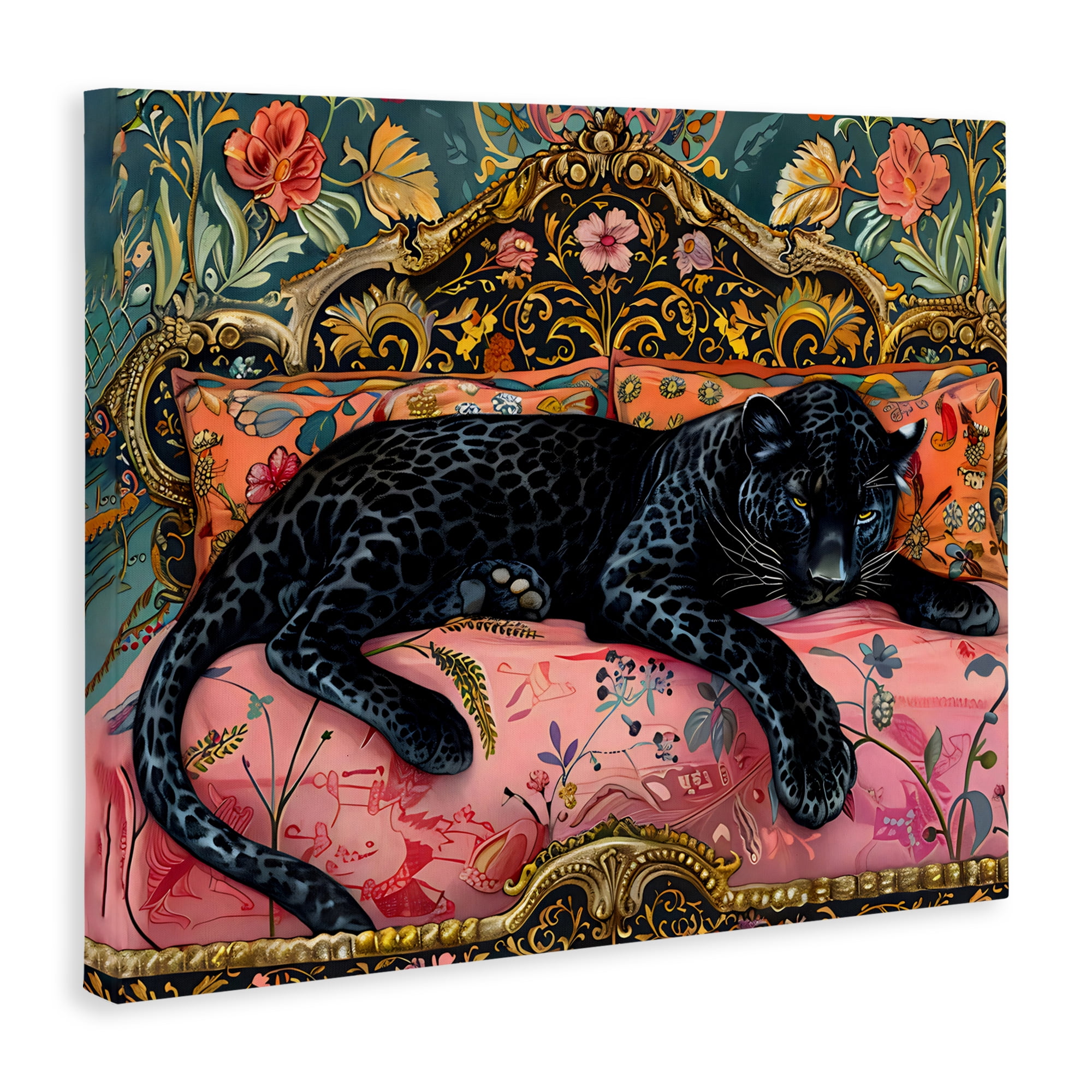 Stupell Industries Lazy Black Elegant Leopard Canvas Wall Art, design by Creative Studio