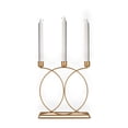 thumbnail image 2 of Candelabro cónico dorado, candelabros dorados de primera calidad de 3 brazos con diseño elegante (candelabro pequeño dorado de 3 brazos), 2 of 4