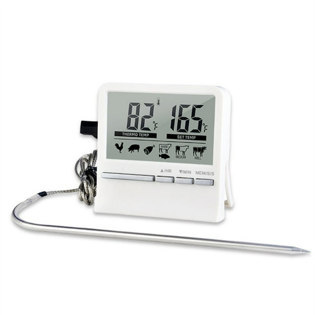 YOPTOP Food Stainless Probe LCD High Accuracy Temperature Gauge,white