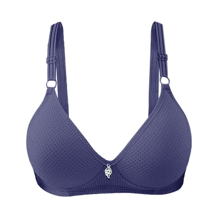 LWNYDPLSD Strapless Bra Bras for Women Push Up Wireless Solid Color Underwear Adjustable Breathable Comfort Support Anti Drop Bra Bandeau Top Navy XXL
