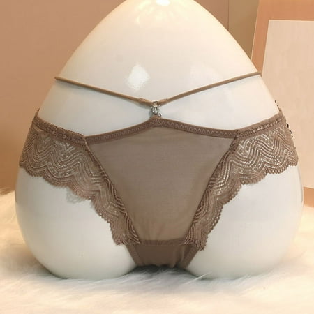 Limited-Time Price Cut: Women Panties Pack  Ropa Interior de Algodón para Mujer  Fashion Women Comfortable Sexy Transparent Flower Lace Solid Color Briefs SOPATENOR Coffee Free Size