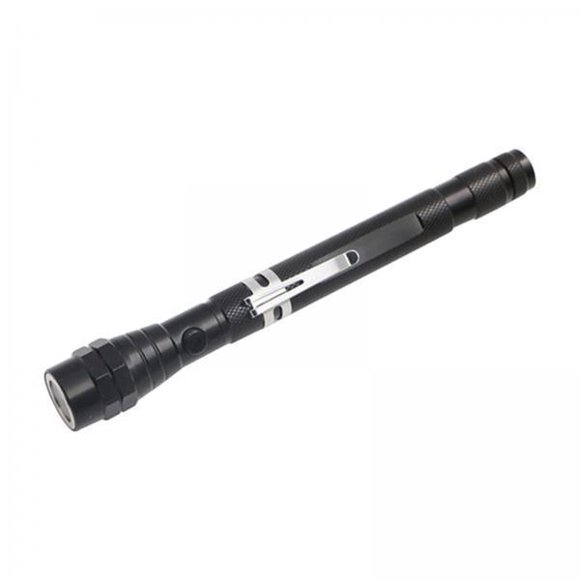 jinwen 3xTelescopic Flexible Pick Up Tool LED Flash Light Extendable Black