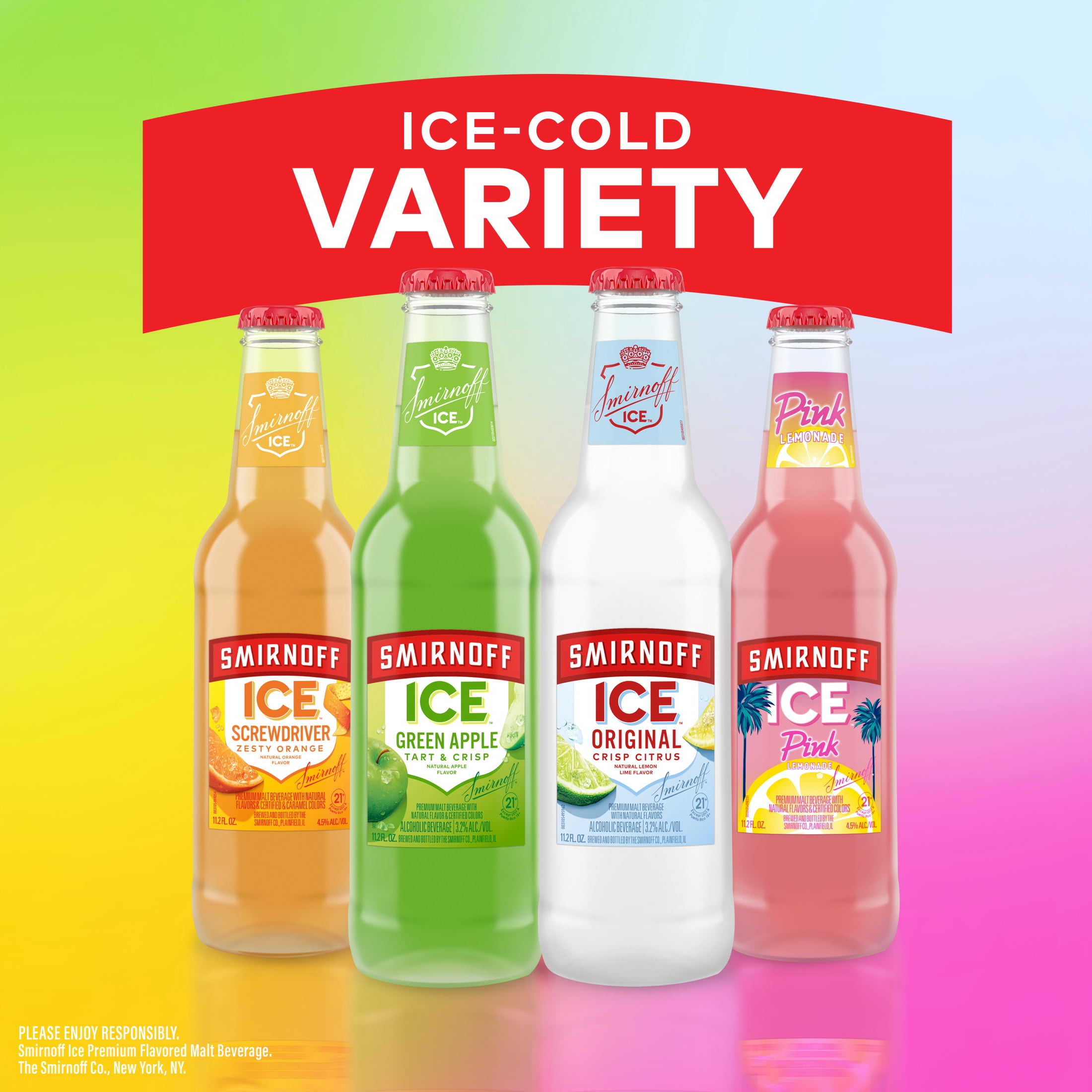 Smirnoff Ice Party Pack Variety, 12 Pack Bottles, 11.2 fl oz, 4.5% ABV