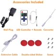 thumbnail image 4 of Crday Under Cabinet LED Lighting Kit. Wireless RF Remote Control Dimmable. Linkable. Wall Plug. 3 Puck Lights. Daylight. White Cable. for Counter Closet Wardrobe Lights, 4 of 5