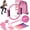 Pink, variant on 14-Piece Yoga and Pilates Set – Tension Rope, Back Opener, Yoga Ball, Resistance Band, Yoga Socks, and Fitness Socks