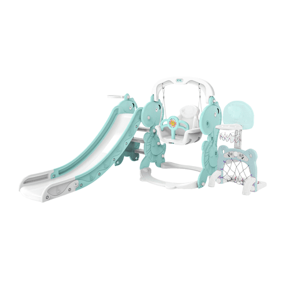 PLAYOUT KIDS | Juego Infantil 4 en 1 Baby Set I con Resbaladilla Columpio y Canasta Aqua