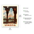 thumbnail image 2 of Venezia (Venice) Italy - Gondolas on Grand Canal - St. Mark's Basilica (Basilica di San Marco) - Vintage Travel Poster c.1938 - Master Art Print (Unframed) 9in x 12in, 2 of 4