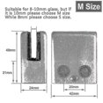 thumbnail image 2 of Glass Clamp, 8 Pack Stainless Steel Square Clamp 6-8mm Glass Clip Clamp Bracket Flat Back, 2 of 4