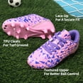 thumbnail image 2 of Tacos de fútbol juvenil DREAM PAIRS talla 10.5 rosa y morado, 2 of 6