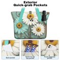 thumbnail image 2 of Tote Bag for Women - Daisies and Butterflies Shoulder Bag - Large Utility Work Duffle Bag with Zipper Handbag for Travel, Work, Sprots, 2 of 5