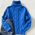 thumbnail image 4 of Fall Sweaters for Women Turtleneck Cable Knit Pullover Tops Fall Winter Soft Cozy High Neck Chunky Cable Knit Jumpers Long Sleeve Clothes, 4 of 4