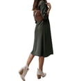 thumbnail image 4 of Xuanfei Women Lapel Neck Buttons Waistband Long Sleeve Midi Dress, 4 of 4