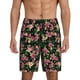 thumbnail image 1 of Balery Rose Flowers Pantalones cortos de pijama de punto de algodón para hombre con cinturilla y bolsillos-Medium, 1 of 6