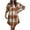 Brown, variant on IROINNID Women's Mid-Length Woolen Coat Turndown Lapel Plaid Long Sleeve Comfy Casual Pockets Tops Jacket Plaid Coat, Red