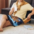 thumbnail image 5 of Balery Ocean Scene with Noah's Ark Men's Cotton Knit Pajama Shorts Waistband & Pockets,Short Pajama Pants-X-Large, 5 of 8
