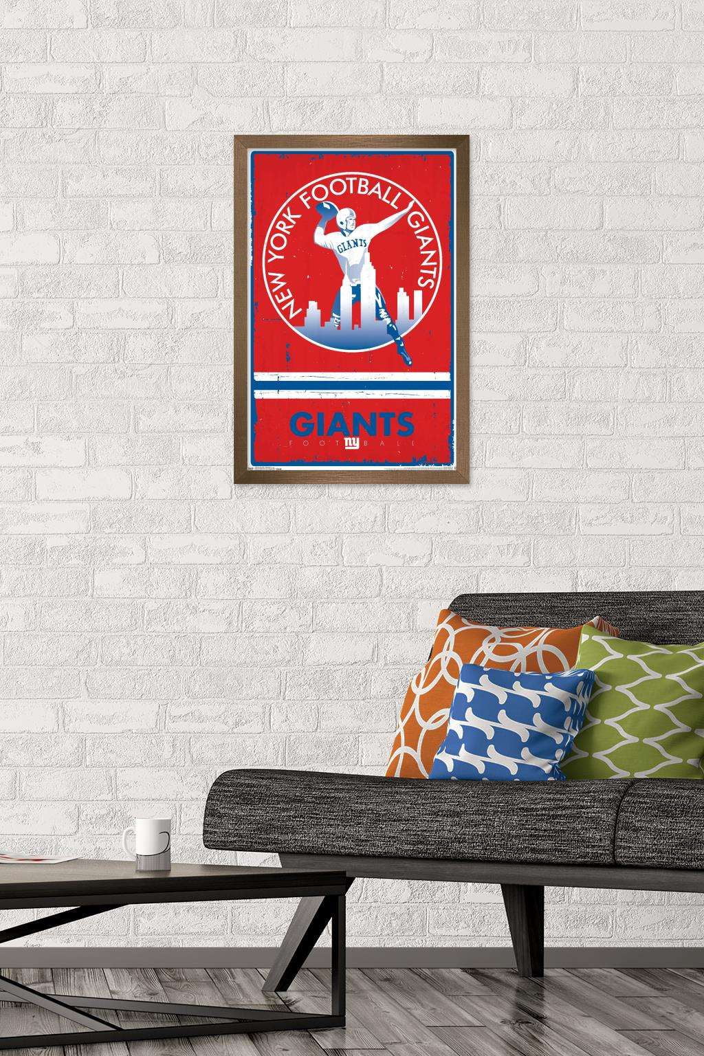 NFL New York Giants - Retro Logo 15 Wall Poster, 14.725" x 22.375", Framed