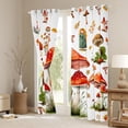 thumbnail image 3 of jejeloiu Cartoon Mushroom Blackout Curtains Set of 2 (52x84 Each),Tropical Botanical Plant Window Curtains,Red White Curtains and Drapes For Girls Teens,Ultra Soft Home Decor, 3 of 6
