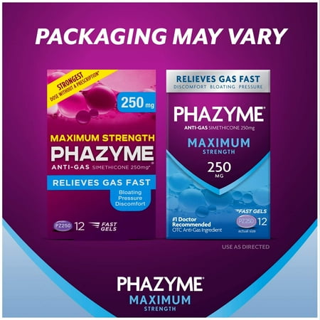 Phazyme Maximum Strength Softgel, 250mg, 12 Ct